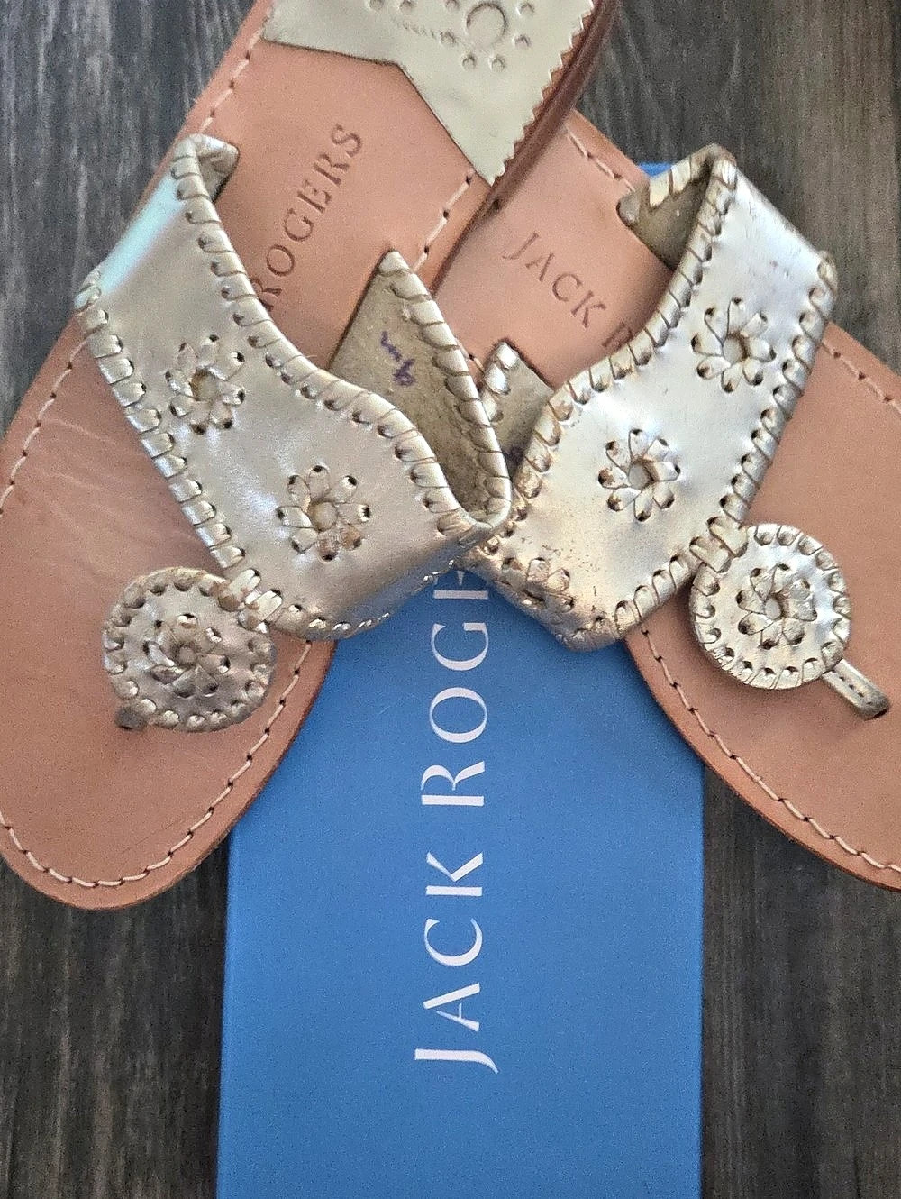 Jack Rogers Original Jacks Flat Sandal Brown & Platinum